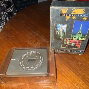 Vintage Meridian Global World Time Clock w Box